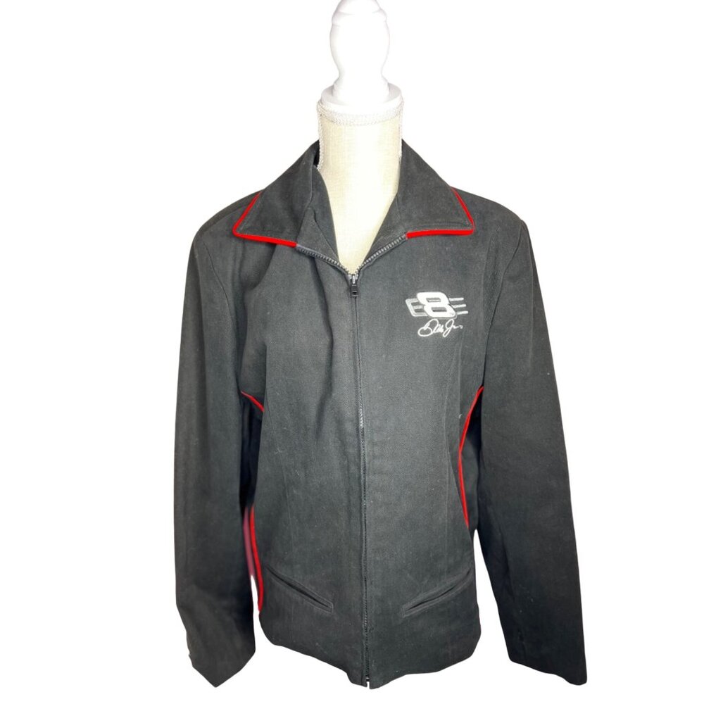 Chase Authentic's NASCAR Dale Earnhardt  Jr women's XL Black Zip Up Embroidered‎